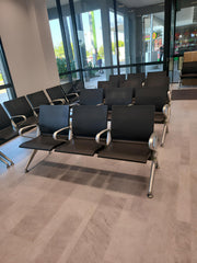 3 Seater Heavy Metal Public Place Reception Room Waiting Chairs with Armrests