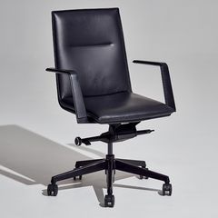 ZENITH Boardroom and Meeting Premium Quality Black Middle Back Chair