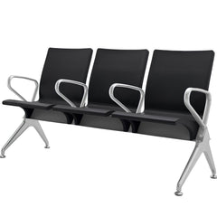 3 Seater Heavy Metal Public Place Reception Room Waiting Chairs with Armrests