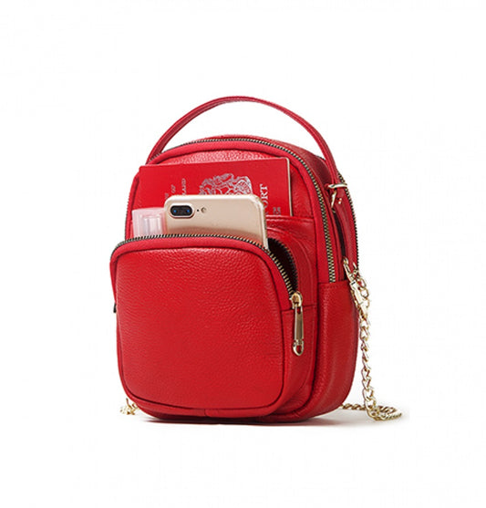 MAYFAIR Red Leather Bag Female