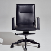 ZENITH Boardroom and Meeting Premium Quality Black Middle Back Chair