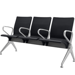 3 Seater Heavy Metal Public Place Reception Room Waiting Chairs with Armrests