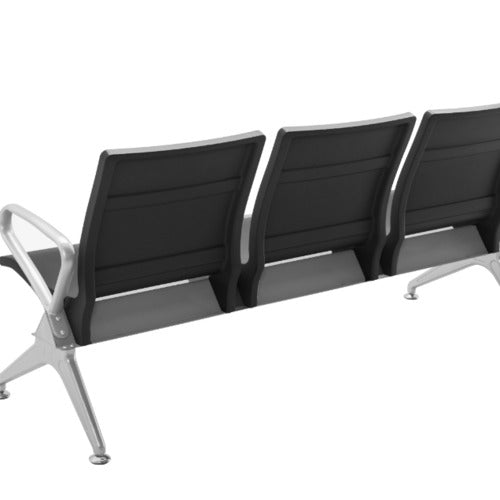 3 Seater Heavy Metal Public Place Reception Room Waiting Chairs with Armrests