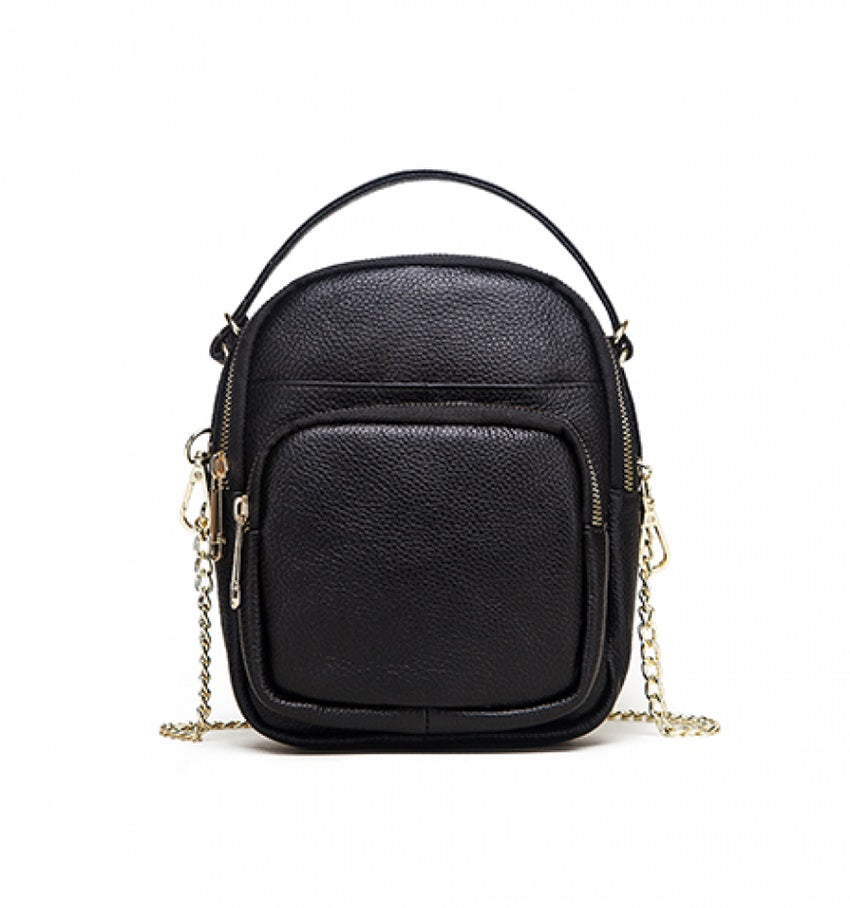 MAYFAIR Black Leather Bag Female