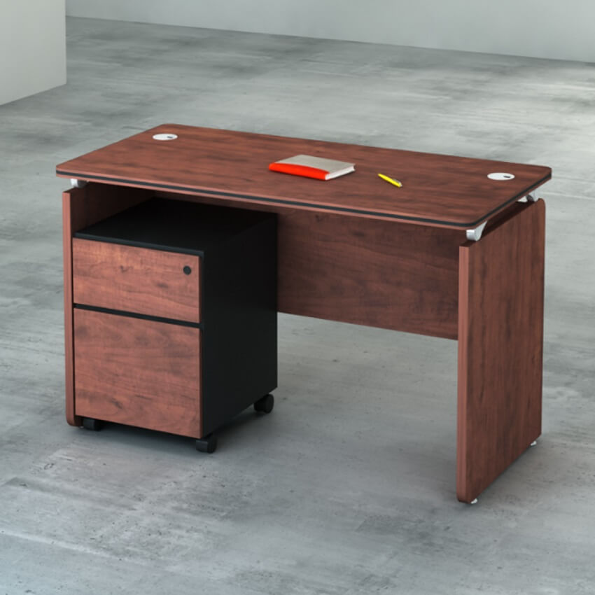 Reading Table 1.2M With Mobile Pedestal Red And Black – Mayfair Furniture