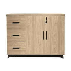 BIRCH Office Storage Cabinet with 3 Drawers and Two Swing Doors