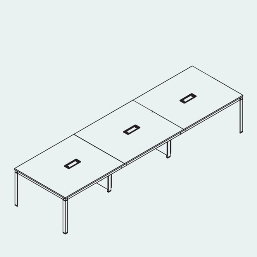 ZES Double Side Office Workstations for 6 Persons